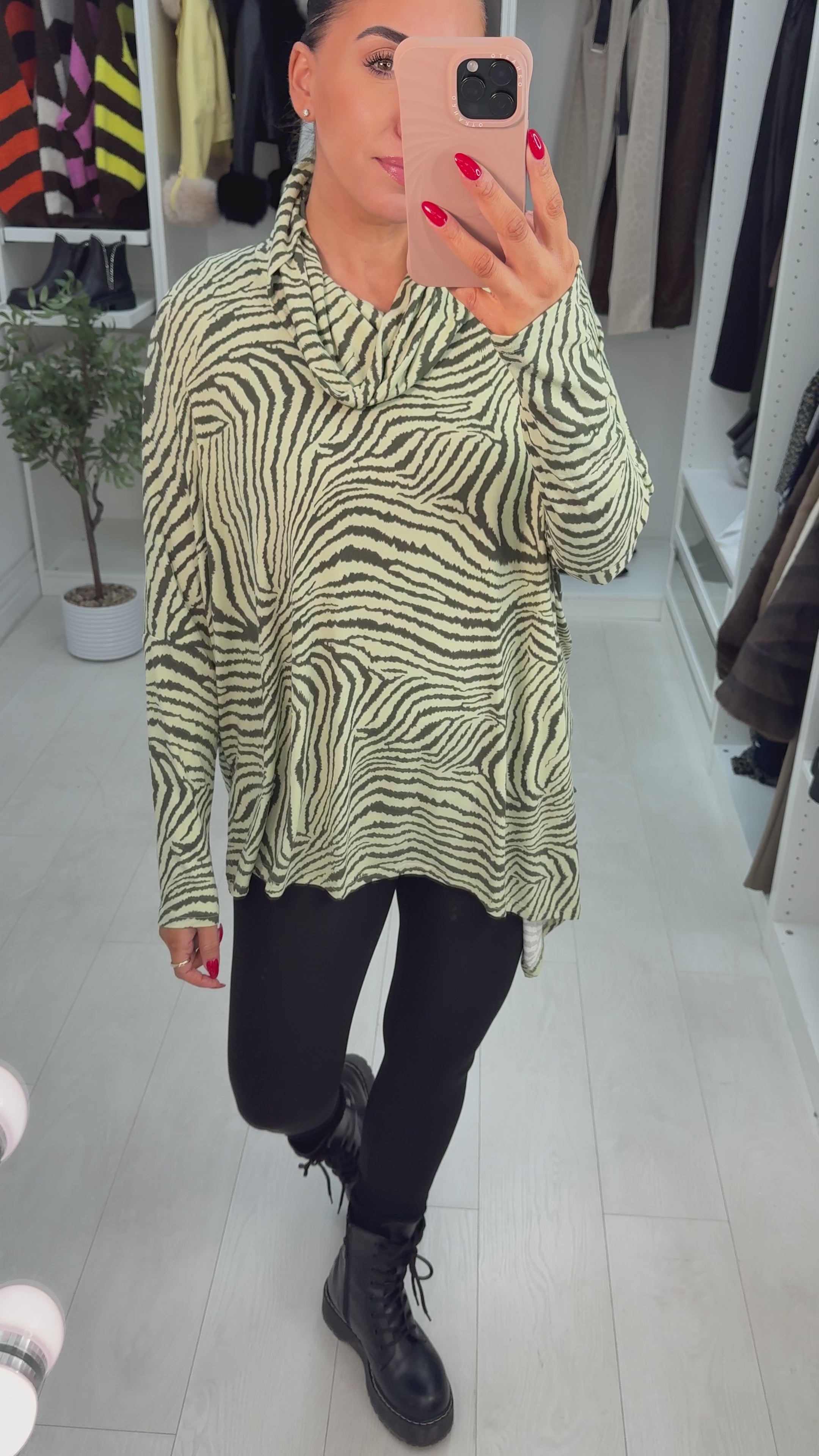 Alyson Zebra Print Oversized Top