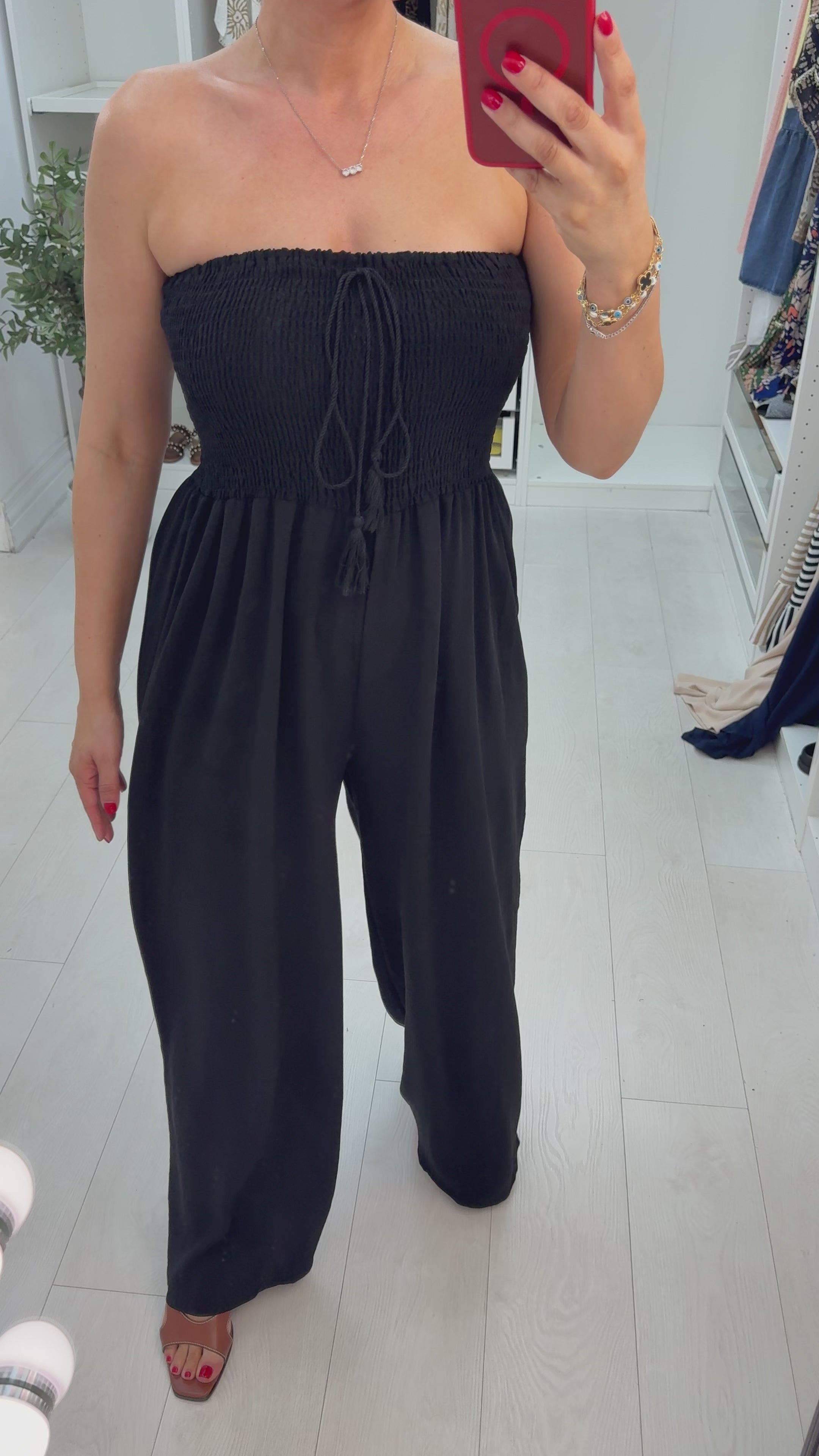 Romilly Shirred Bandeau Jumpsuit