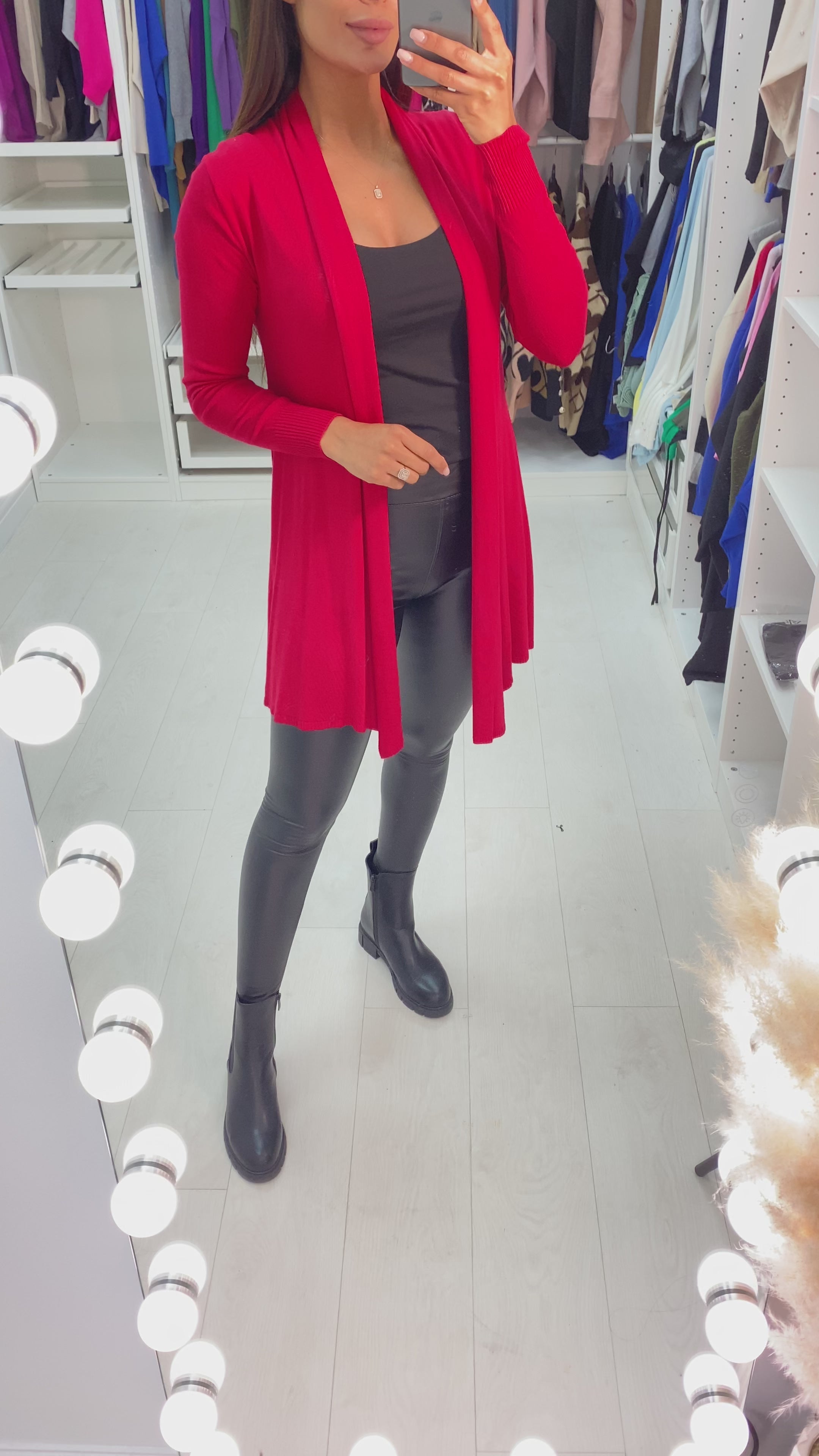 Load video: Rosa Lightweight Drape Open Front Cardigan