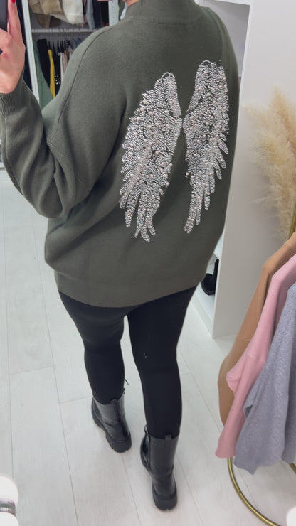Tanna Studded Angel Wing Back Knit Jumper