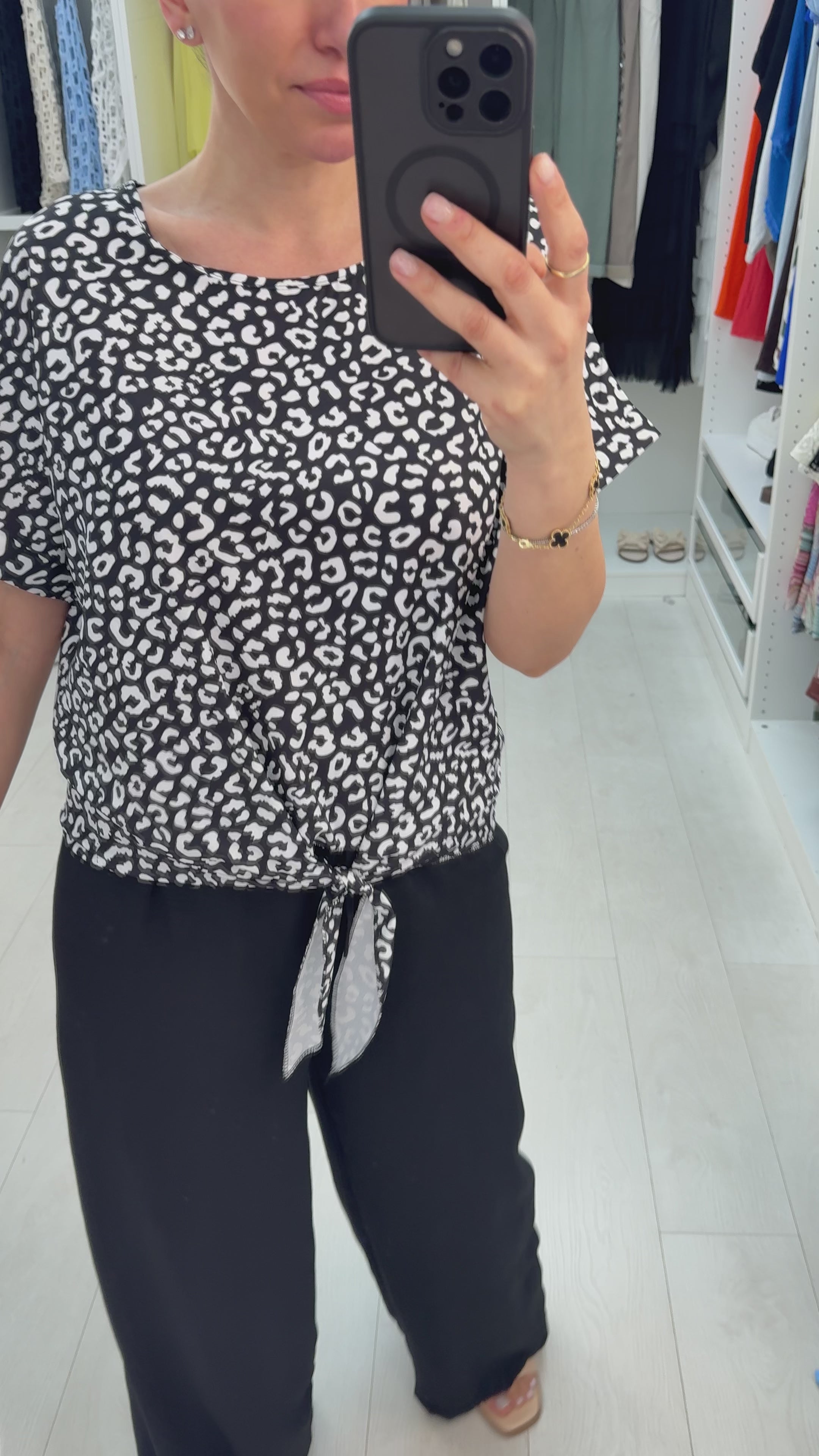 Load video: Campbell Leopard Print Tie Front Co-Ord Set