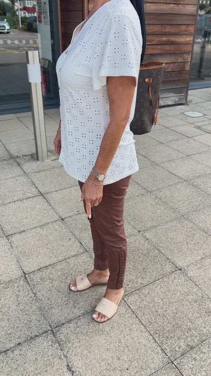 Exeter Cap Sleeve Broderie Top