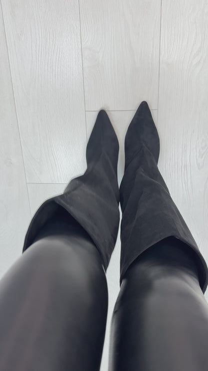 Avery Faux Suede Heeled Boots