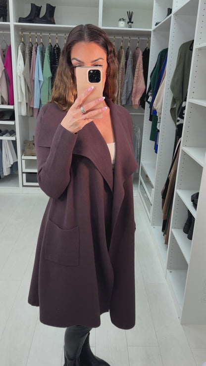 Rosey Plain Waterfall Knit Jacket