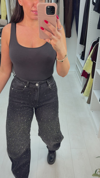 Danyel Barrel Leg Diamante Jeans