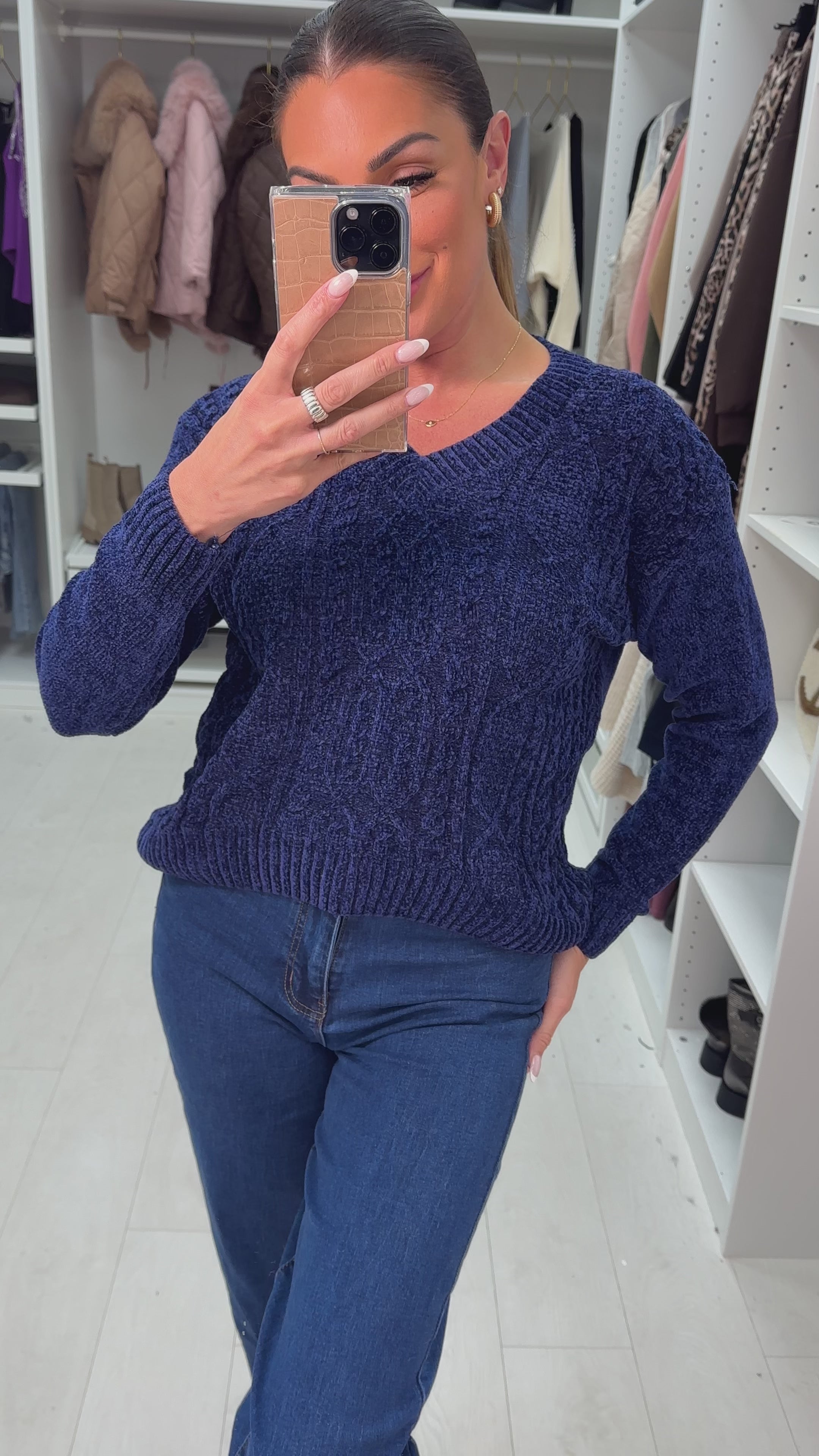 Rosie Plain Cable Knit Corduroy Jumper