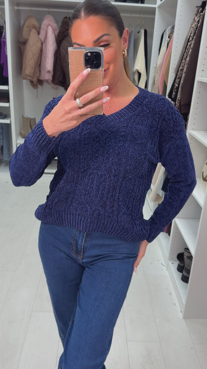 Rosie Plain Cable Knit Corduroy Jumper