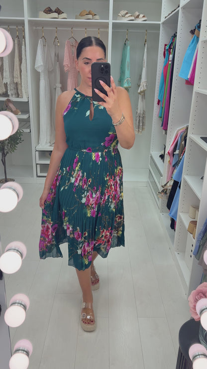 Patsy Pleated Floral Midi Dress