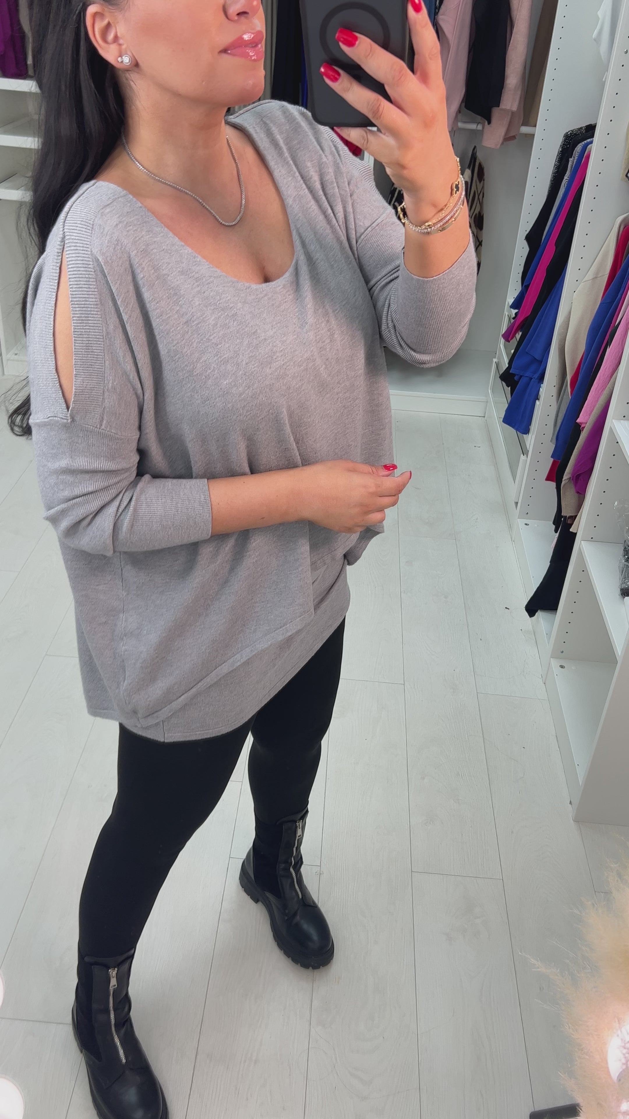 Candace Cold Shoulder Double Layered Jumper