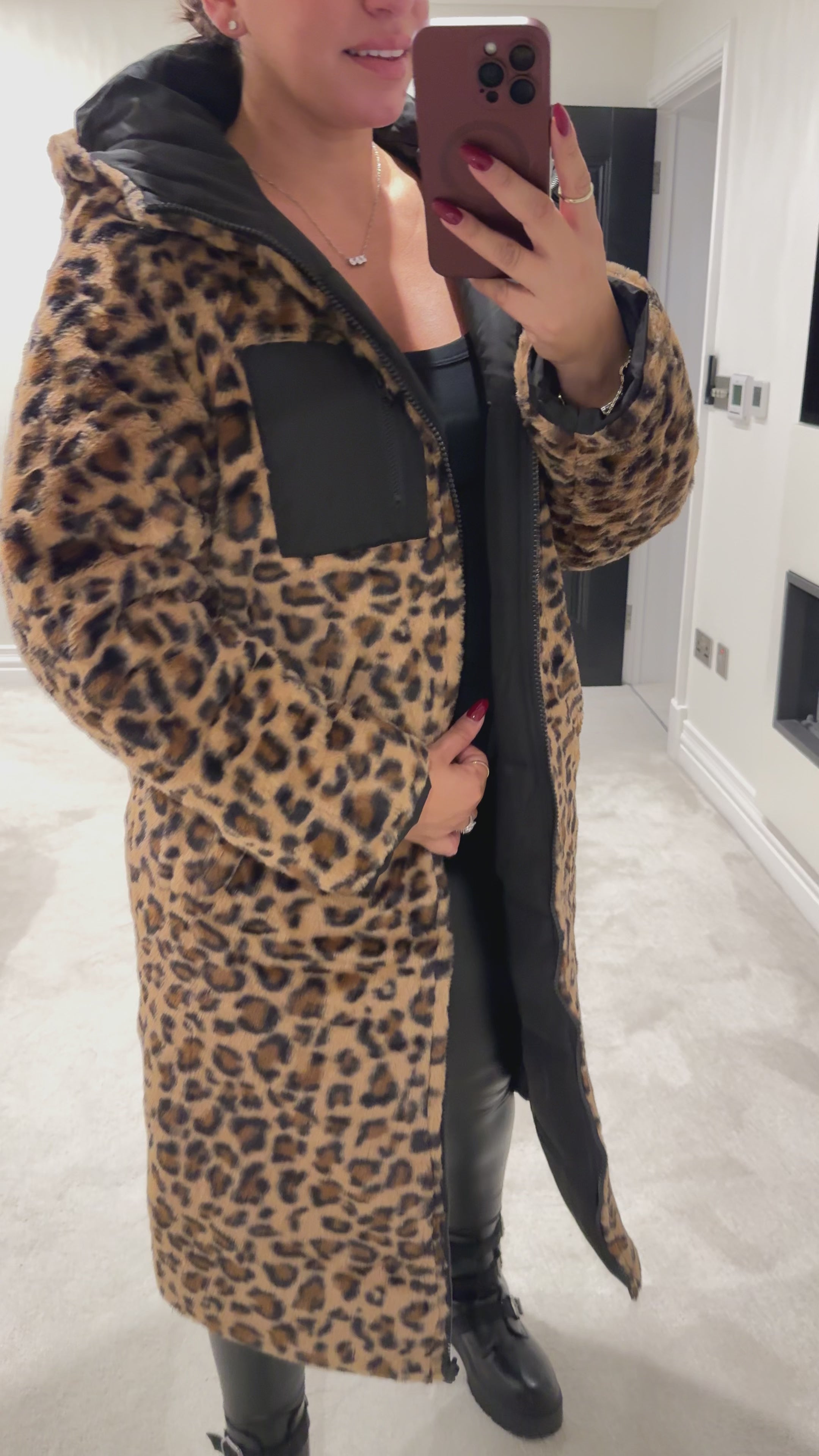 Load video: Elizabeth Reversible Longline Coat