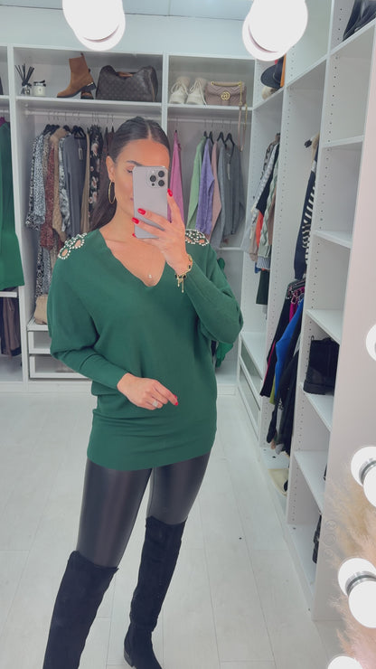 Harper Diamante Cut Out Detail Jumper