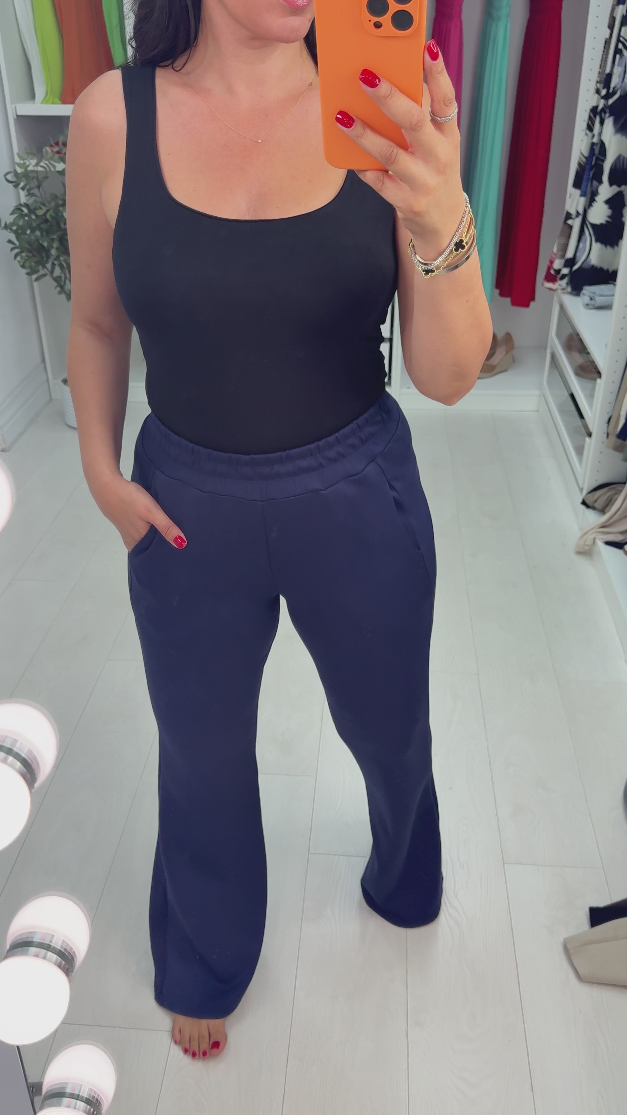 Load video: Suri Plain Super Soft Wide Leg Trousers