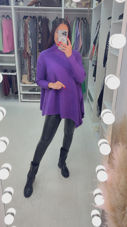 Mais Asymmetric Cable Knit Detail Jumper