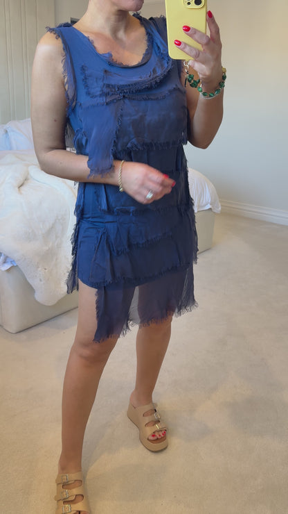 Imanisa Silk Ruffle Dress