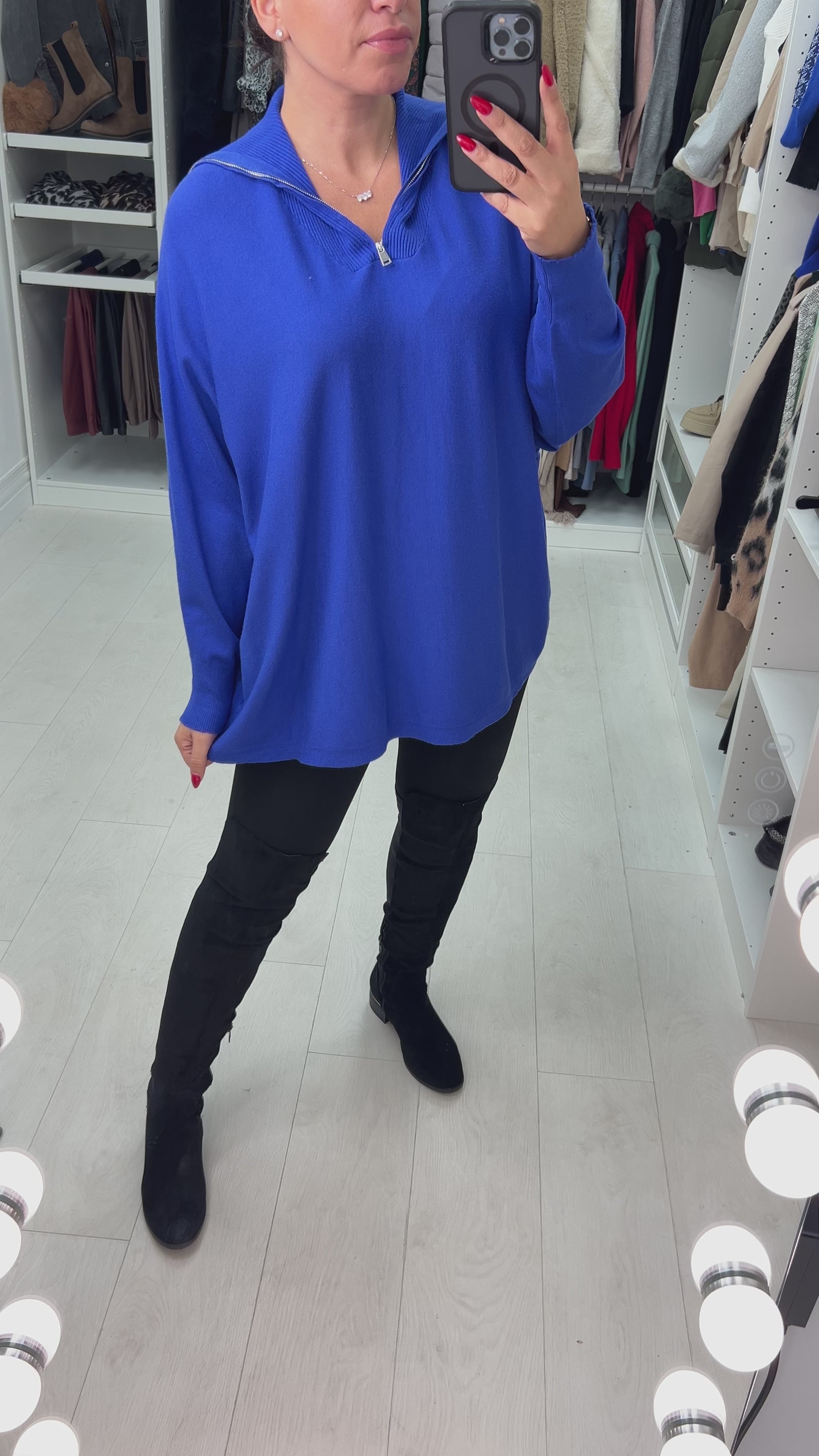 Load video: Nolan Half-Zip Knit Jumper