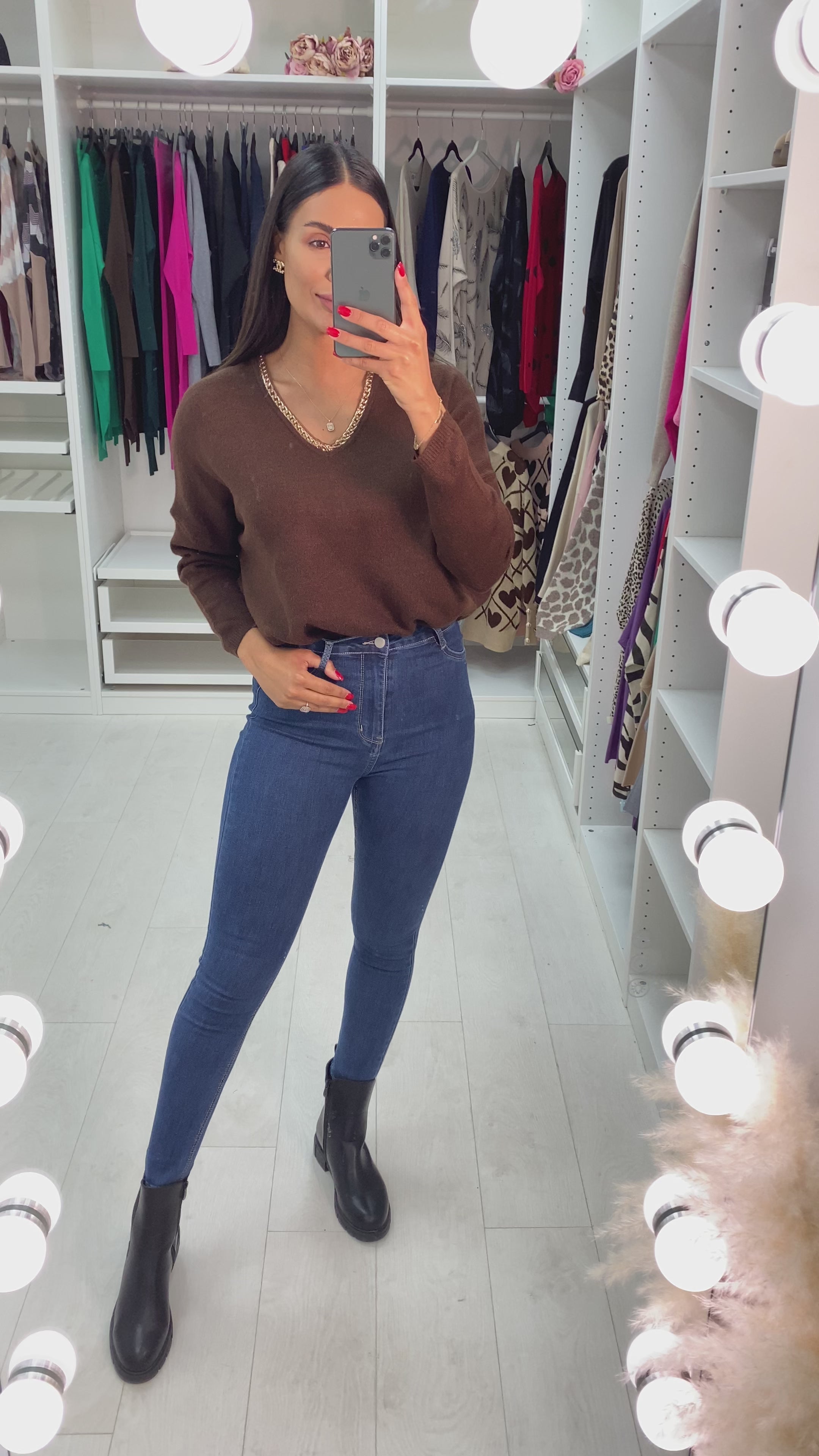 Mabel Chain Neckline Soft Knit Jumper