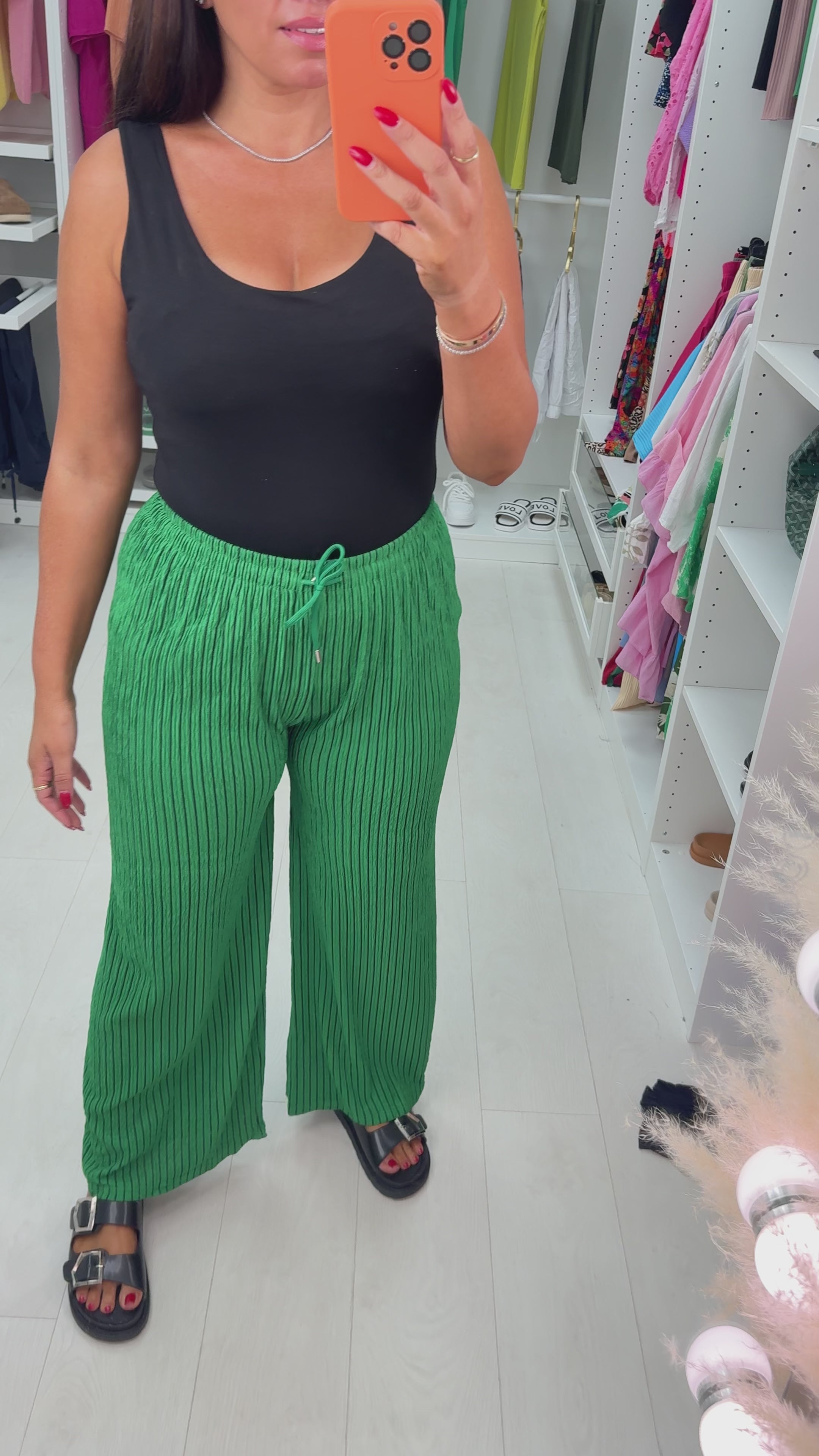 Shania Pleated Striped Trousers