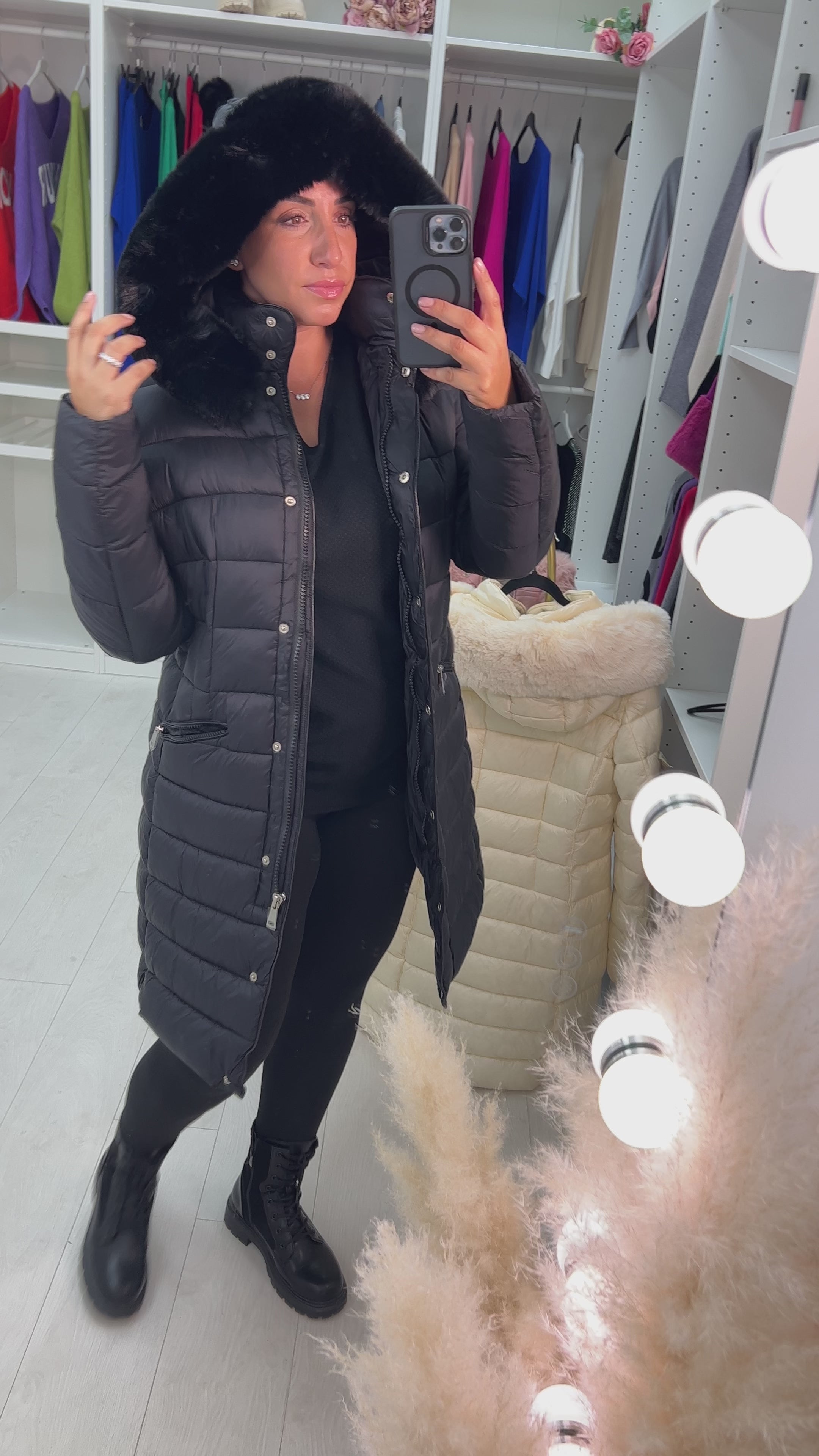 Melinda Faux Fur Hooded Puffer Coat
