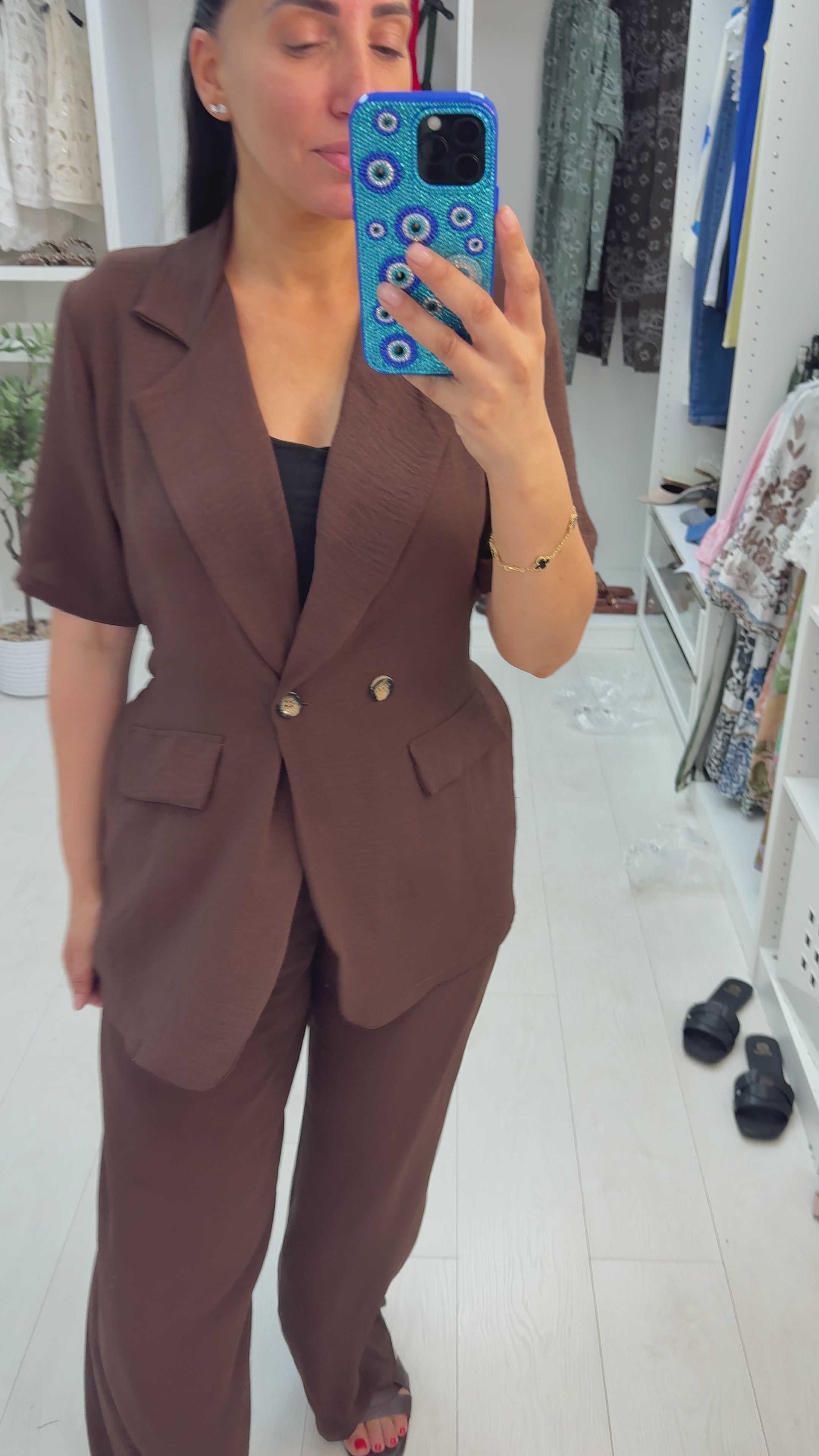 Load video: Florenza V Neck Button Front Co-Ord Set