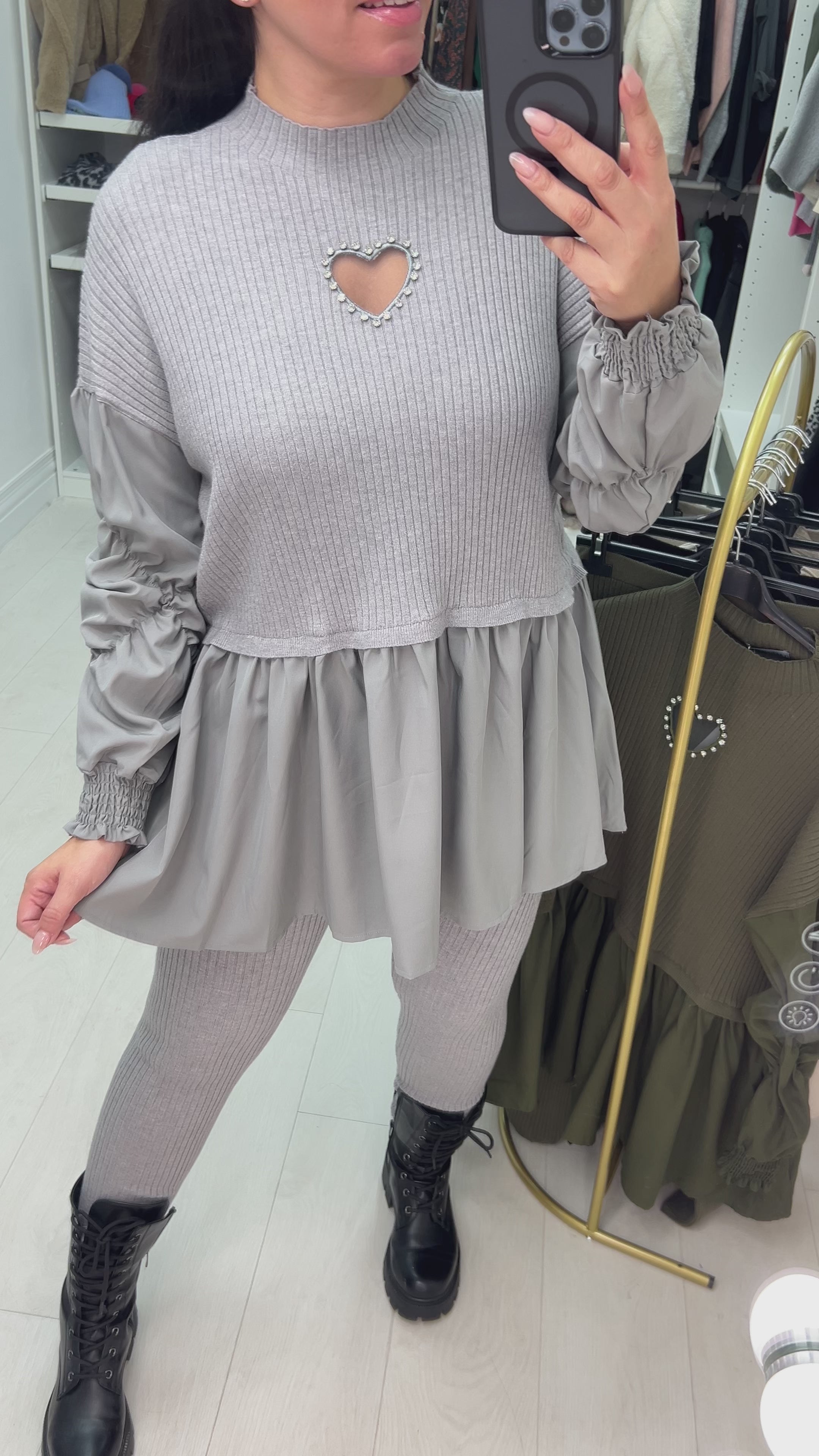 Imani Heart &  Blouse Hem Loungewear Set