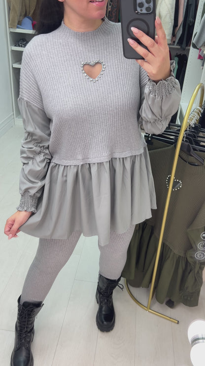 Imani Heart &  Blouse Hem Loungewear Set