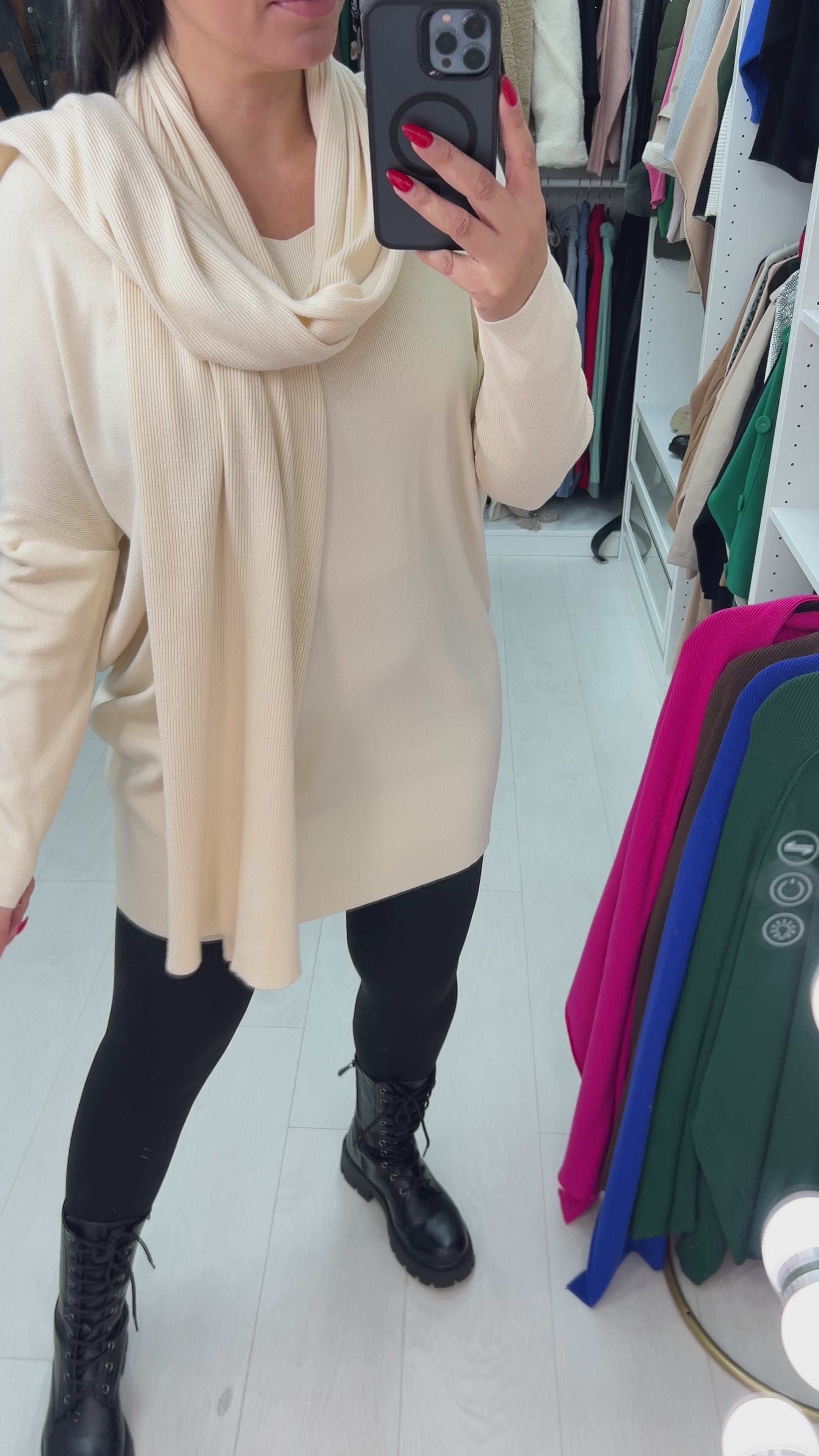 Tabitha Scarf Rib Knit Jumper Dress