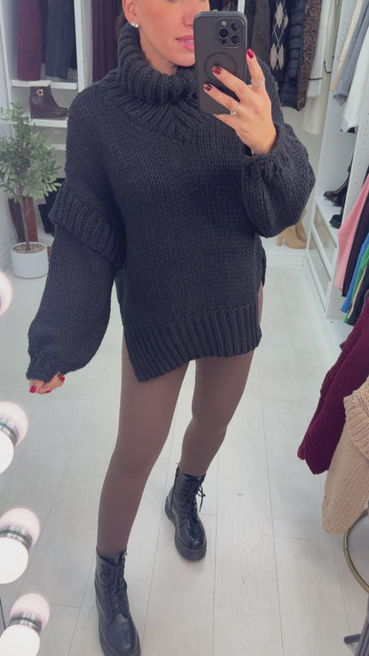 Grayson Chunky Knit Roll Neck Jumper