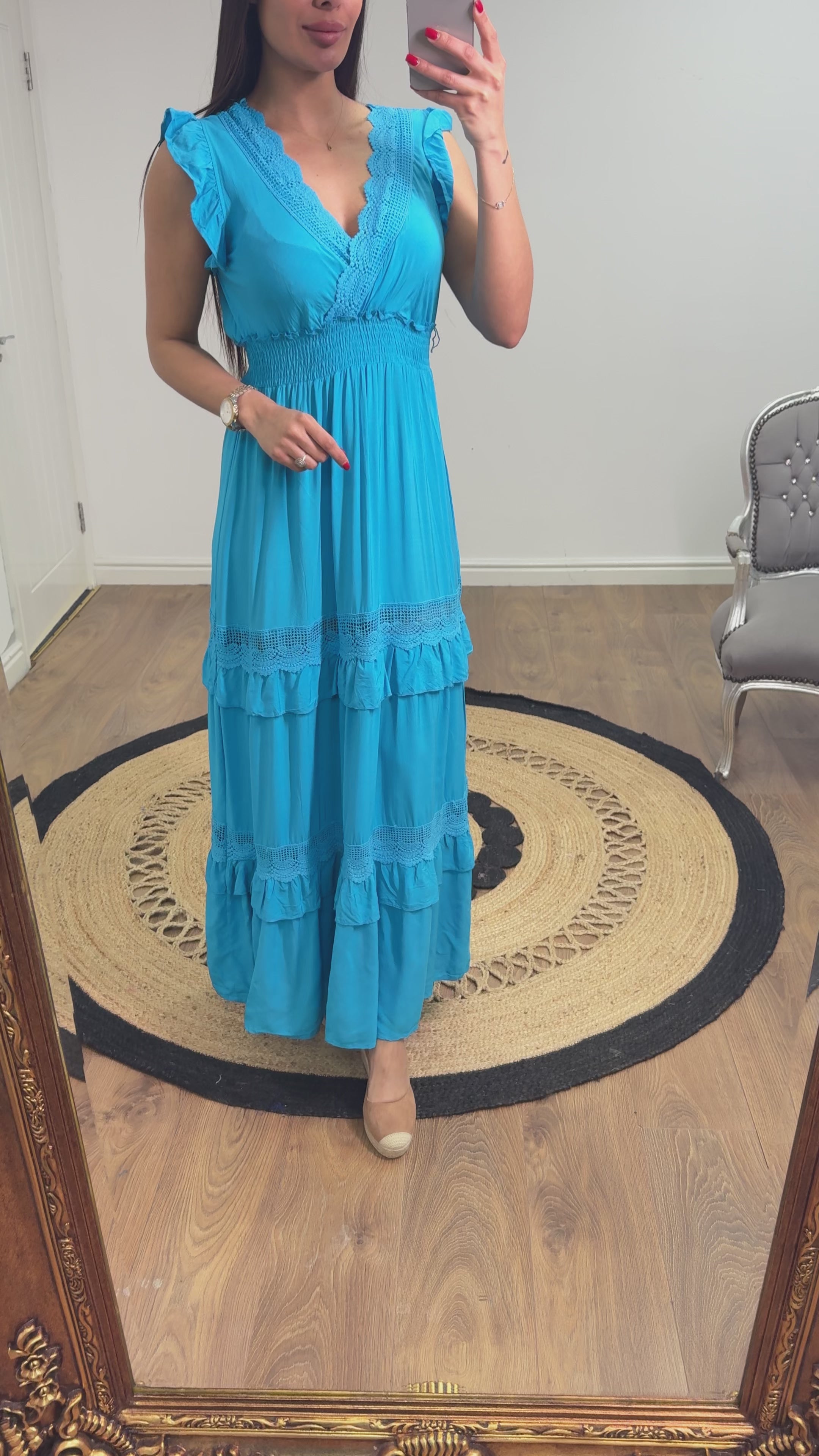 Silvana Crochet Detailed Frill Summer Dress