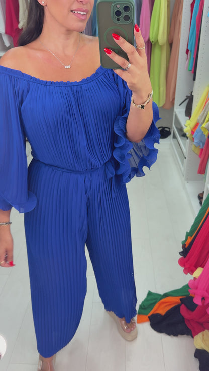 Donella Frill Sleeve Pleat Jumpsuit