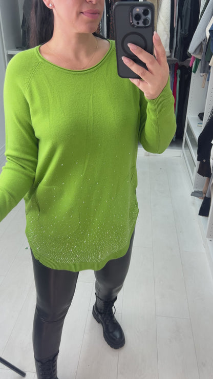 Aisha Diamante Scatter Longline Jumper