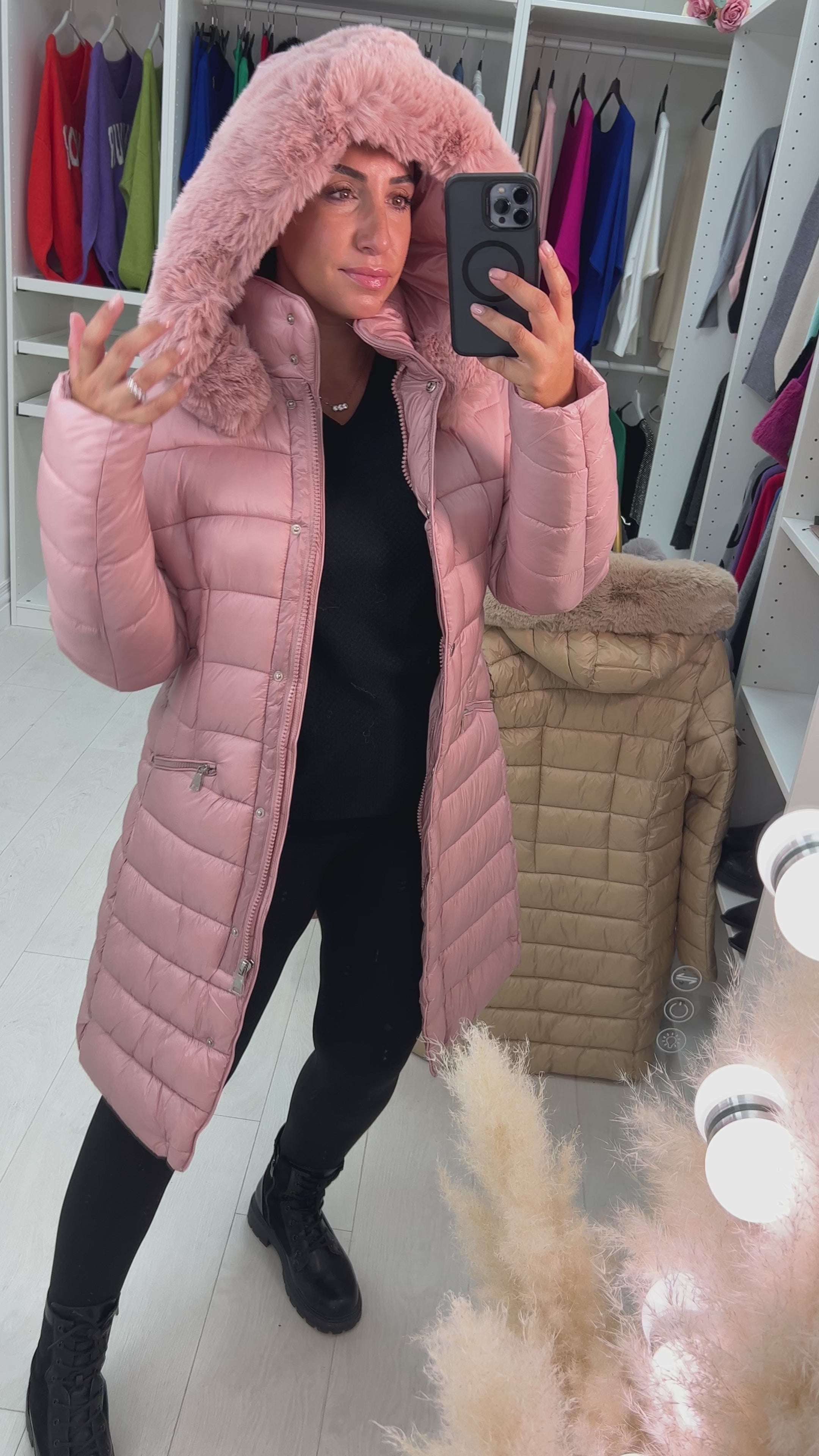 Melinda Faux Fur Hooded Puffer Coat