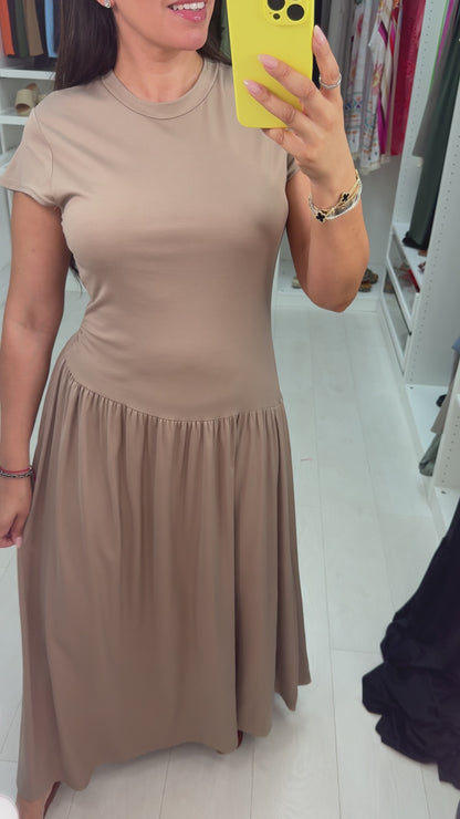 Bindi Plain Short Sleeve Maxi Poplin Dress