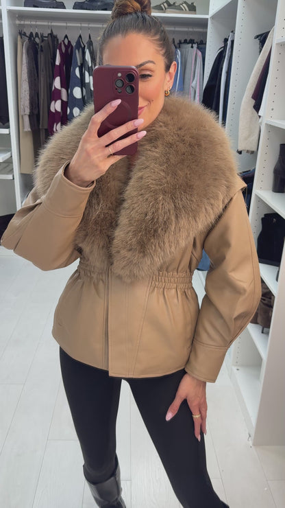Caris Faux Fur & Leather Jacket