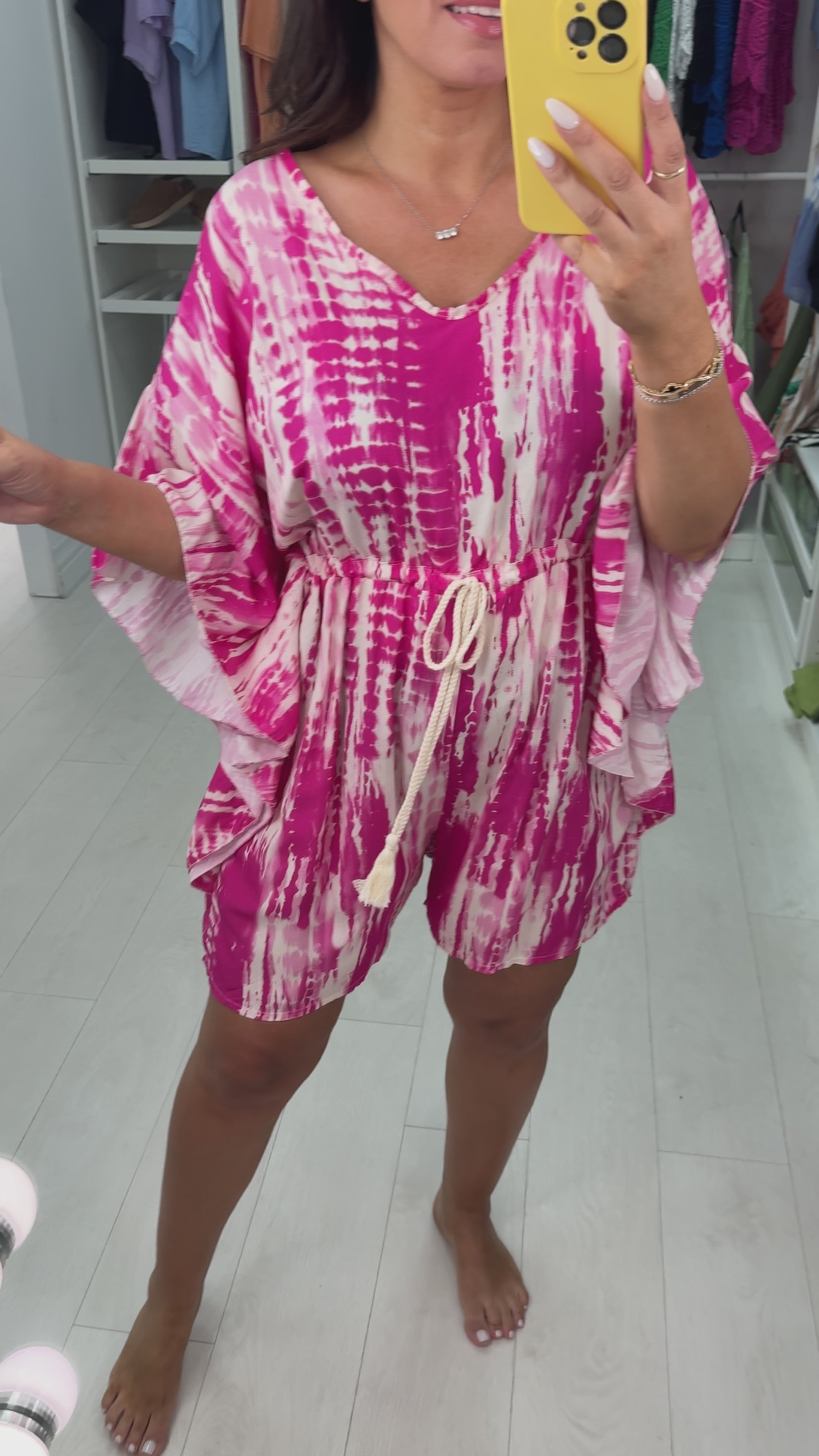 Jenni Batwing Sleeve Abstract Playsuit