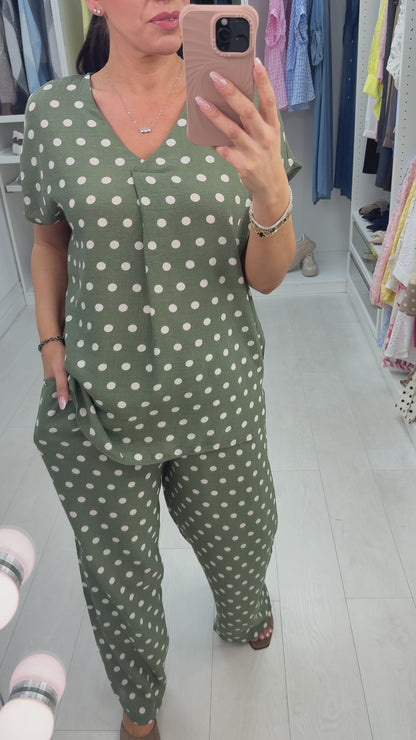 Keira Polka Dot Loose Fit Co-Ord Set