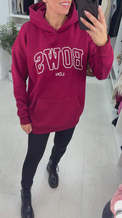 Bows LDN Hoodie Wine