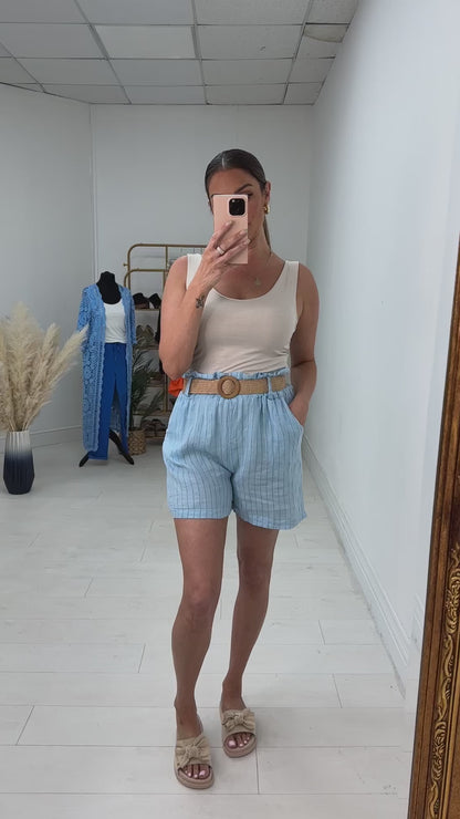 Jones Striped Linen Shorts