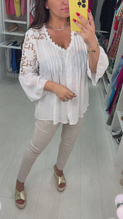Cheyenne Plain Crochet Blouse