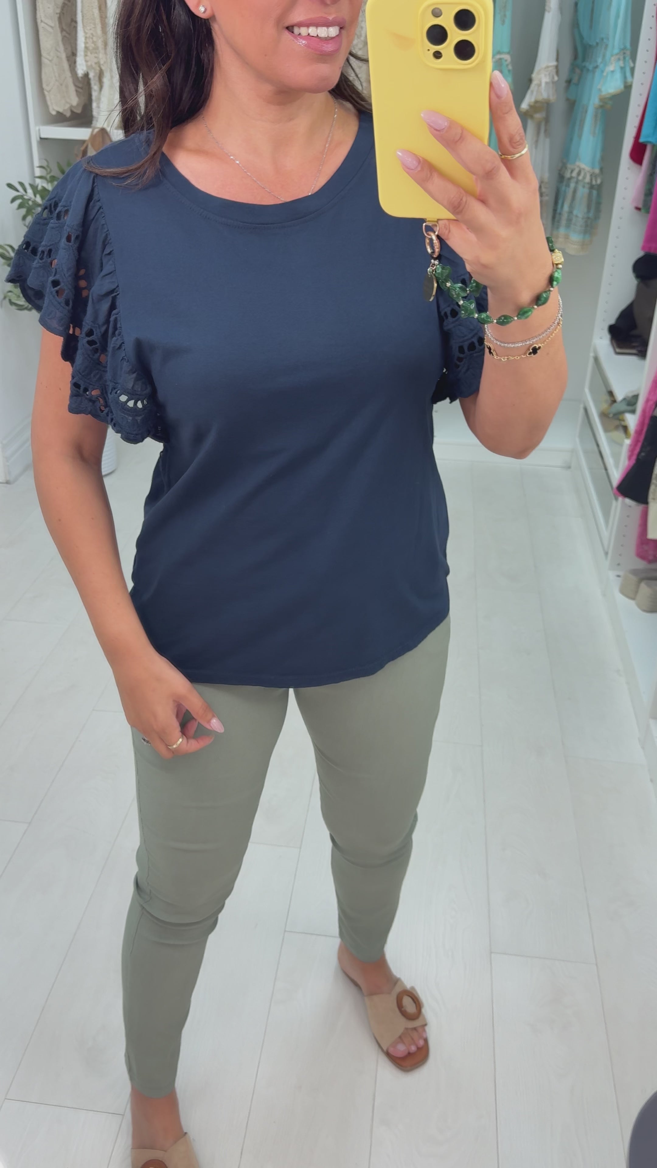 Kimberly Crochet Sleeve T-shirt