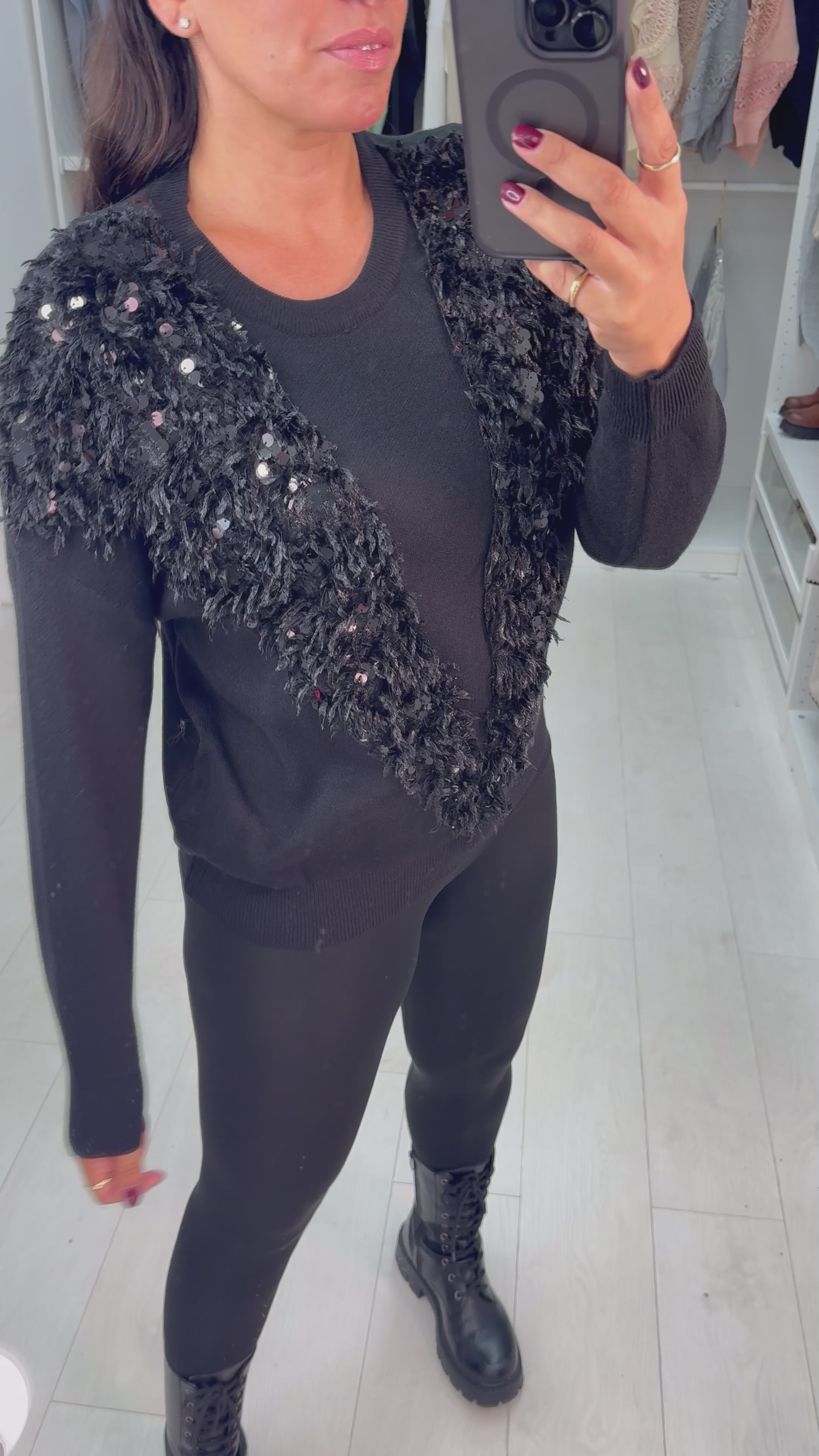 Load video: Gabriela Detailed Panel Knit jumper