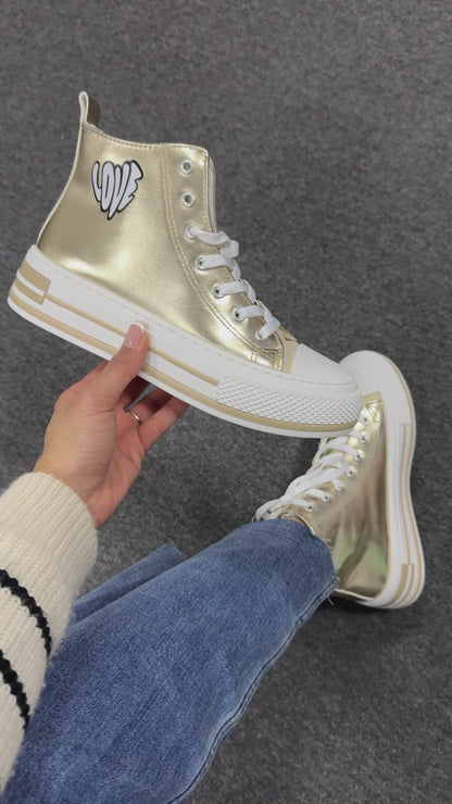 Kody High Top 'Love' Slogan Trainers