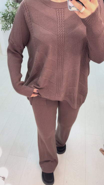 Anthea Plain Textured Loose Fit Loungewear Set
