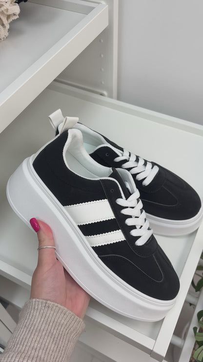 Macey Faux Suede Platform Trainers