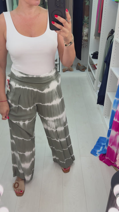 Mocha Oversized Wide Leg Tie Dye Hareems