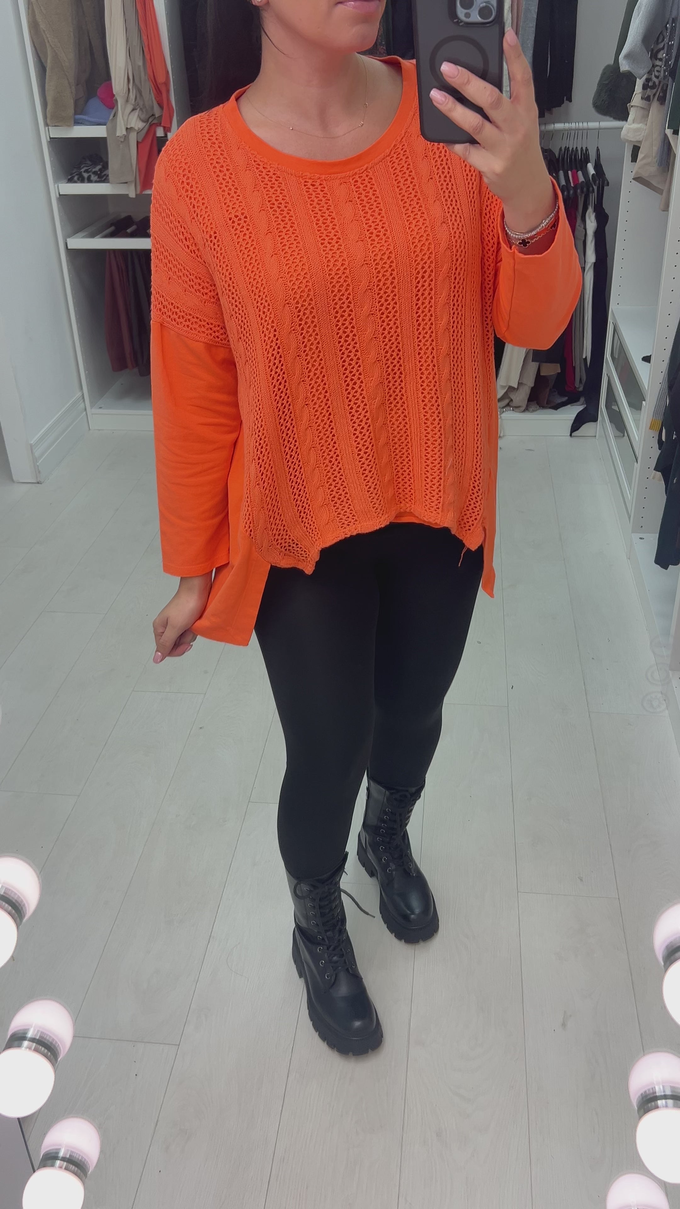 Load video: Bradey Knitted Front Sweatshirt