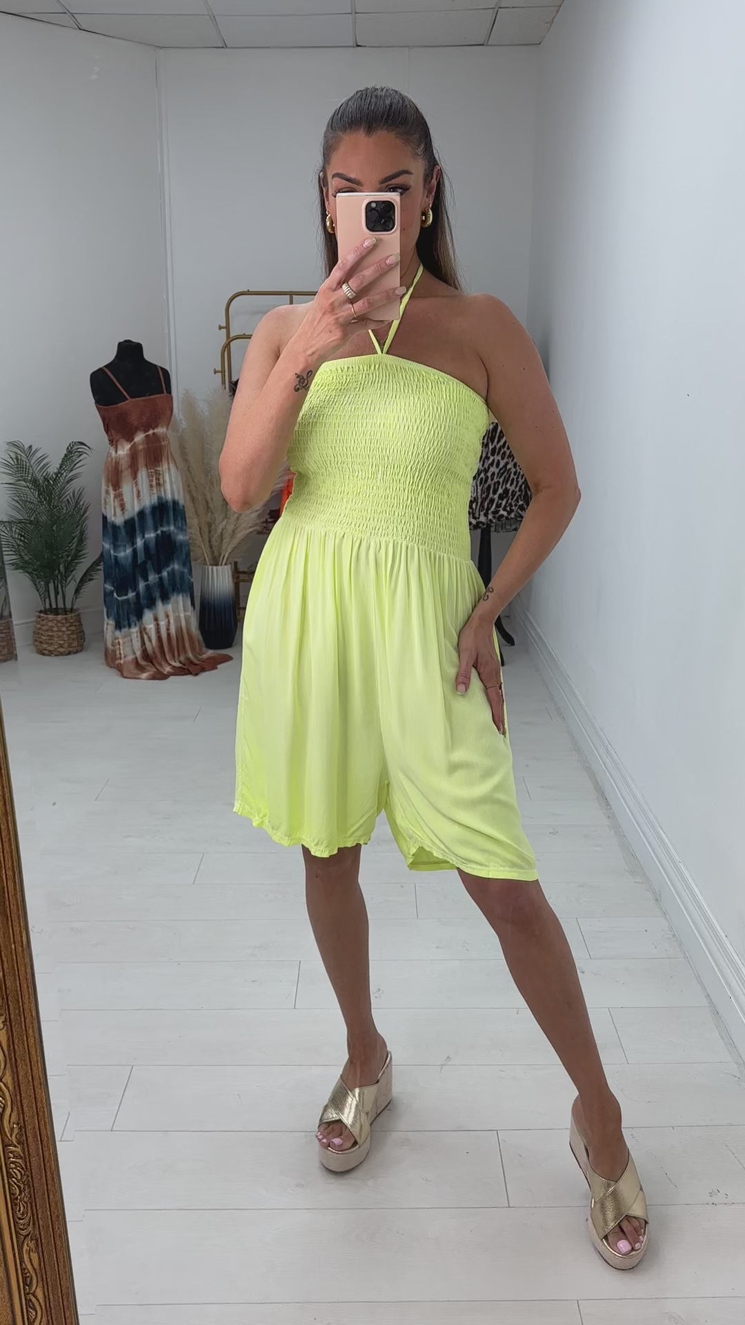 Isabella Neon Elasticated Bust Playsuit