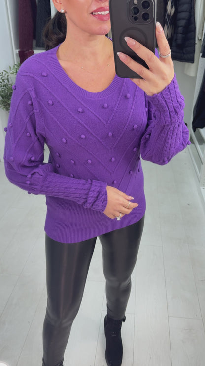 Kamila Asymmetric Balloon Sleeve Jumper