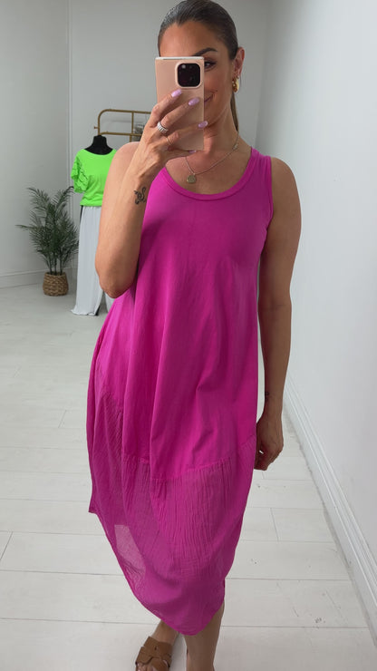 Philia  Plain Loose Fit Jersey Dress