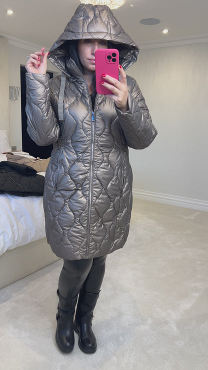 Giselle Pearl Bronze Quilted Padded Coat