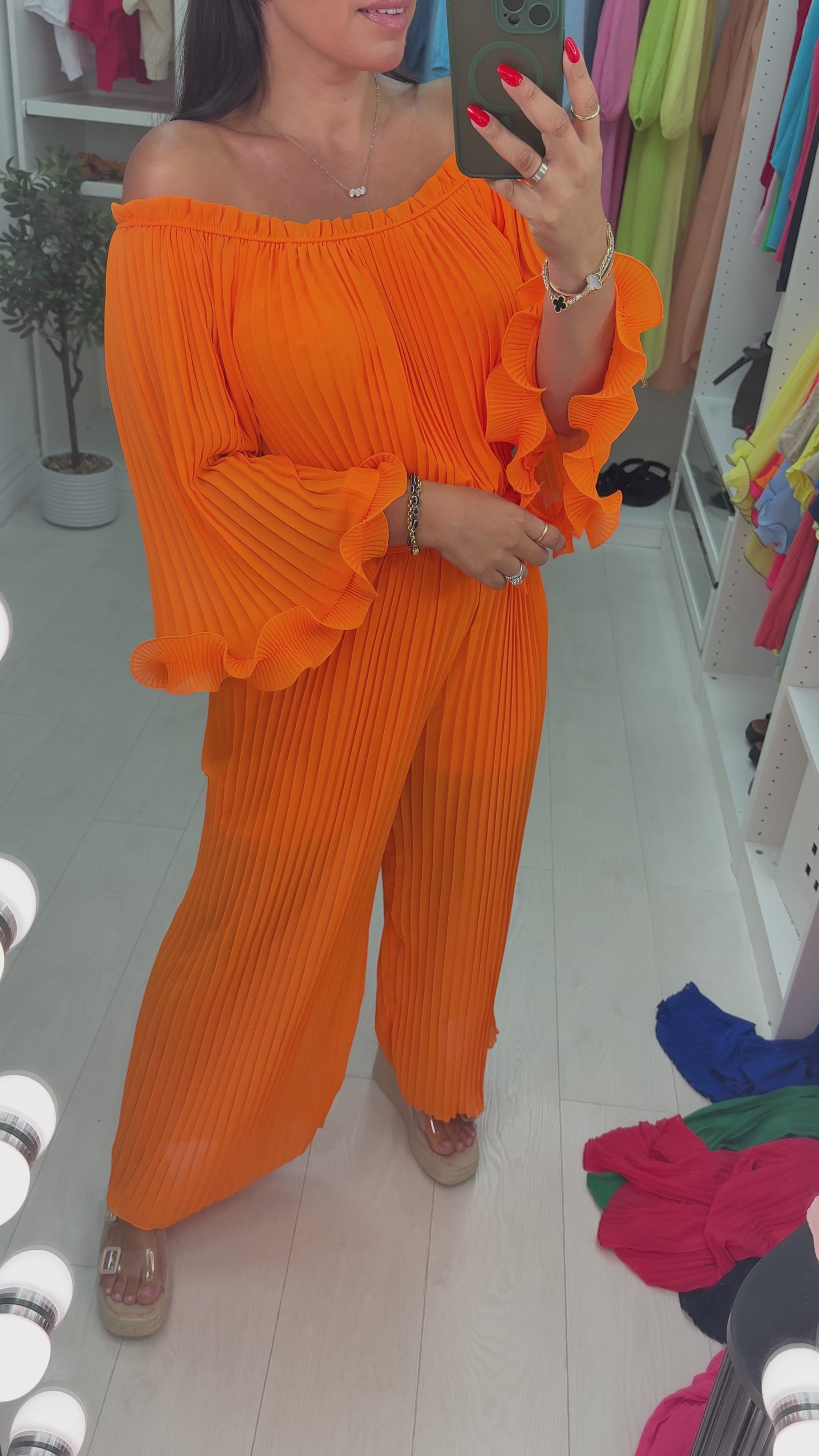 Donella Frill Sleeve Pleat Jumpsuit